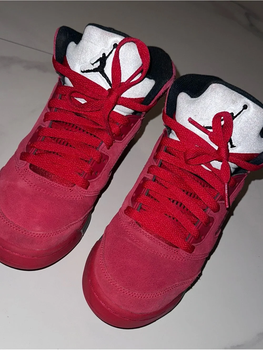 2017 Air Jordan 5 Retro BG Red Suede Size 5Y / 6.5W